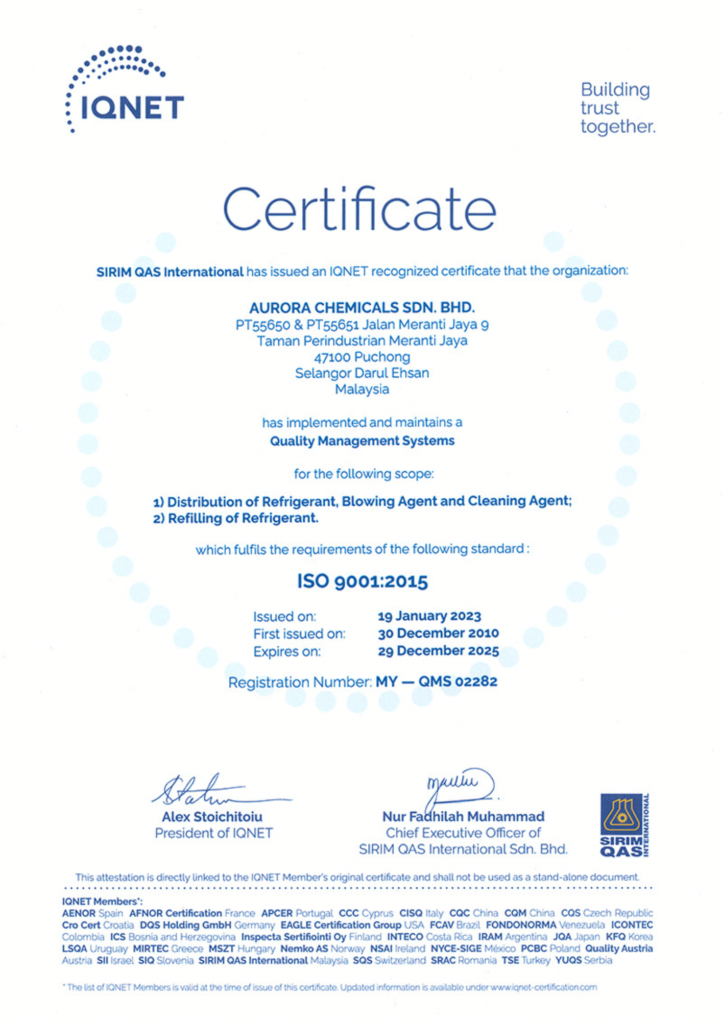 IQNET ISO9001:2015